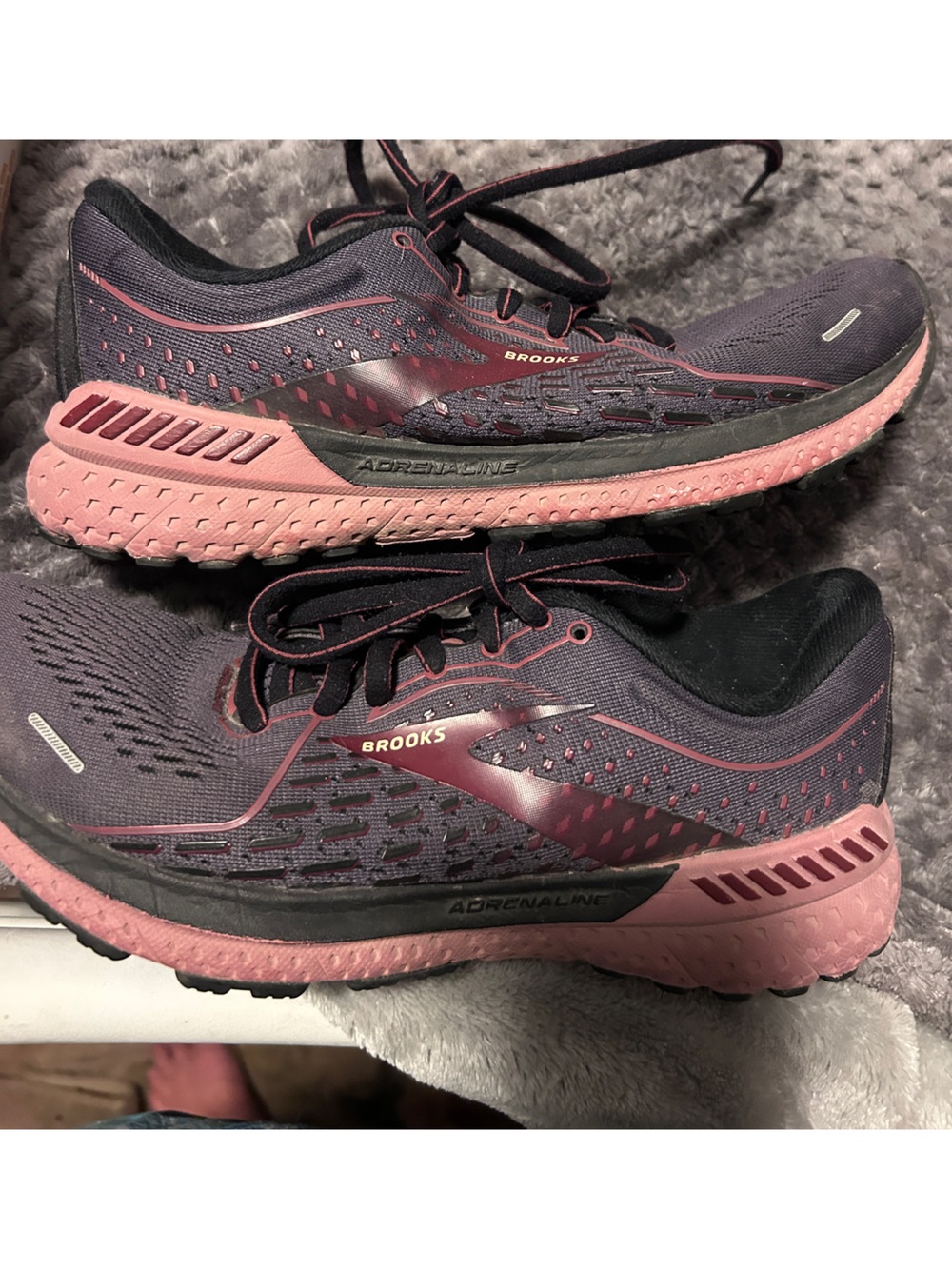 Brooks Women's Adrenaline GTS - Pink and maroon Running Shoes
